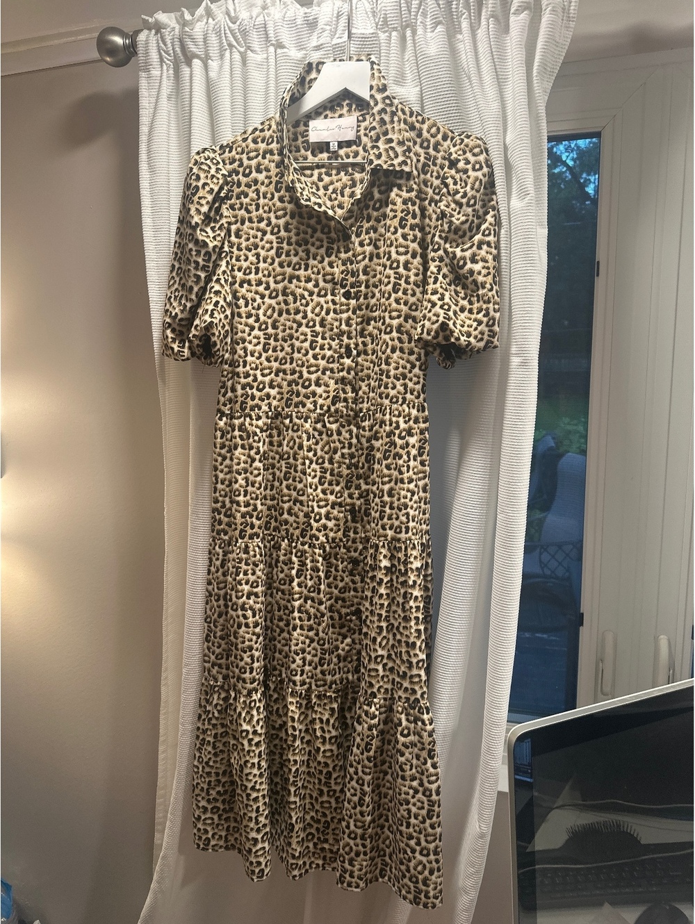 Charles Henry Leopard Print Midi Dress  Medium(1)